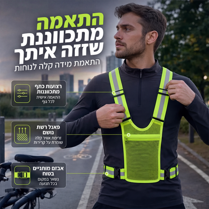 אפוד זריחה עם נראות גבוהה, ציוד בטיחות מותאם לריצה עם כיס