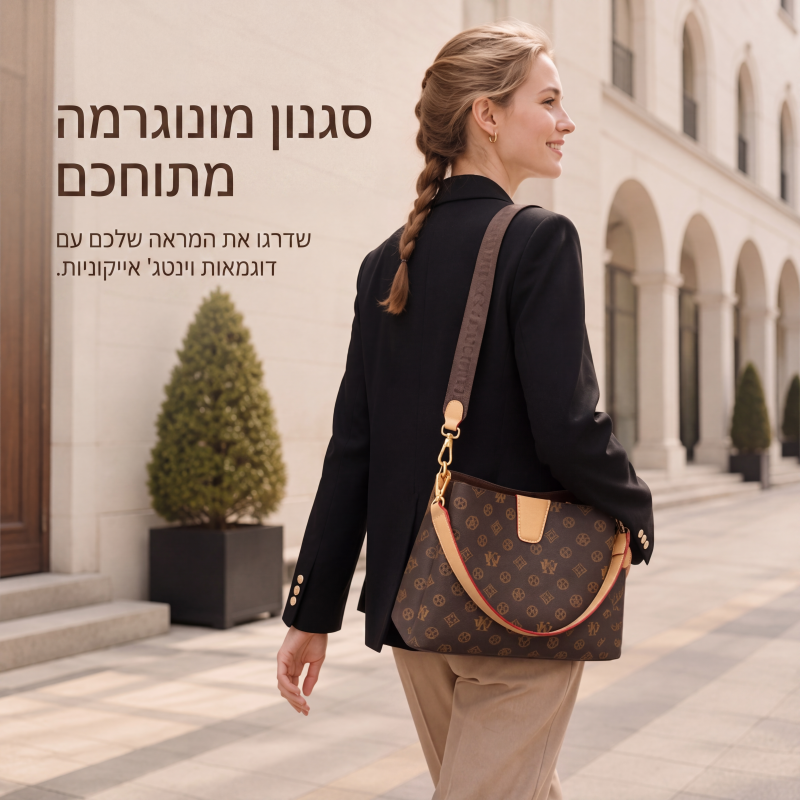 תיק באקט לנשים, תיק כתף וצד שיקי