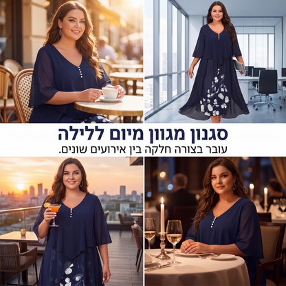 שמלה קז'ואל לנשים בחיתוך רפוי עם הדפס פרחים