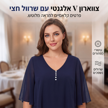 שמלה קז'ואל לנשים בחיתוך רפוי עם הדפס פרחים