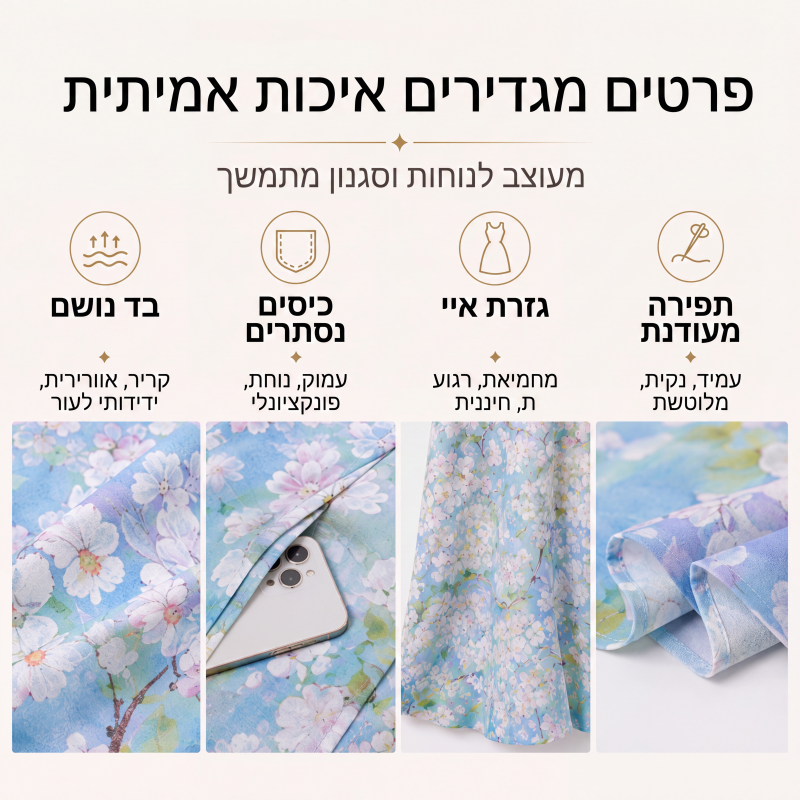 שמלת פשתן נטולת שרוולים לנשים