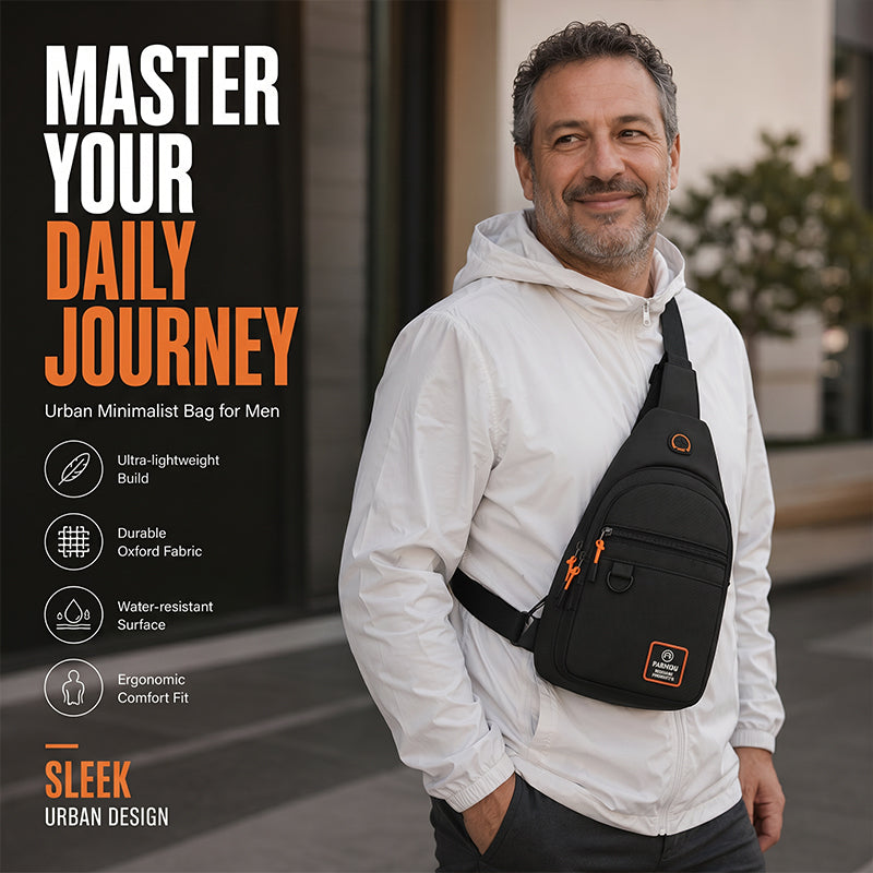 🎒 תיק אלכסוני (Sling Bag) עמיד למים עם תאים מרובים | אחסון מאורגן, רצועה מתכווננת ויציאה לאוזניות 🌧️✨