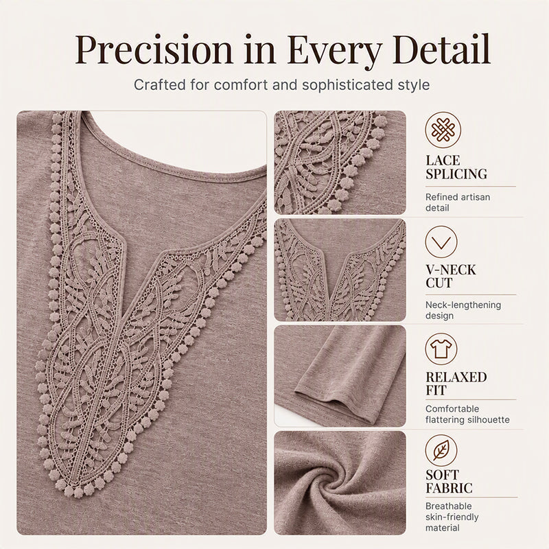 Women's Elegant Lace V-Neck Top