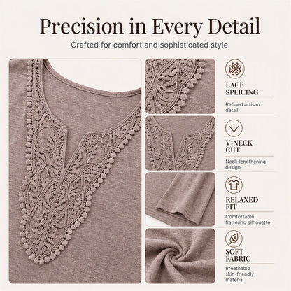 Women's Elegant Lace V-Neck Top