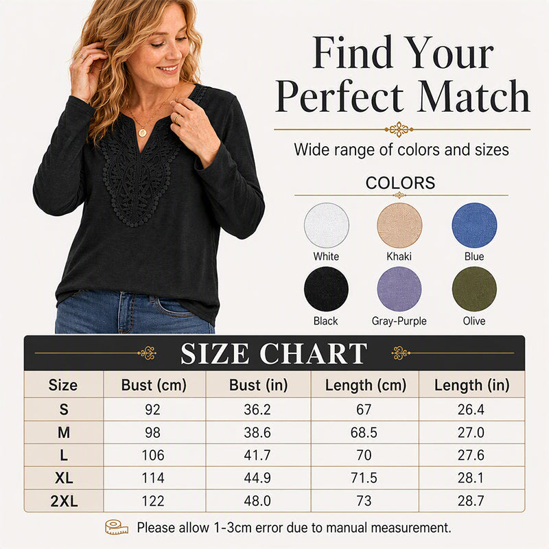 Women's Elegant Lace V-Neck Top