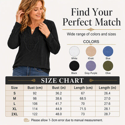 Women's Elegant Lace V-Neck Top