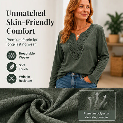 Women's Elegant Lace V-Neck Top