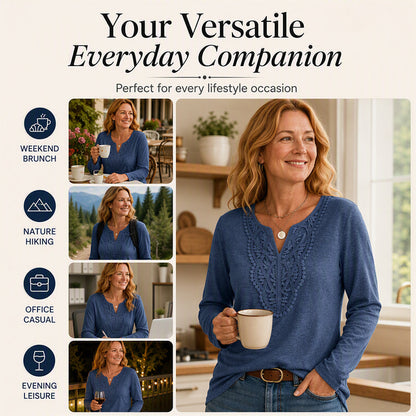Women's Elegant Lace V-Neck Top