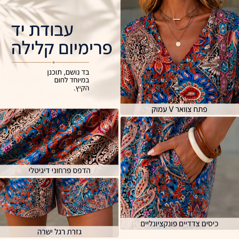 חליפת רומפר לחופשה לנשים בסגנון קליל ונוח