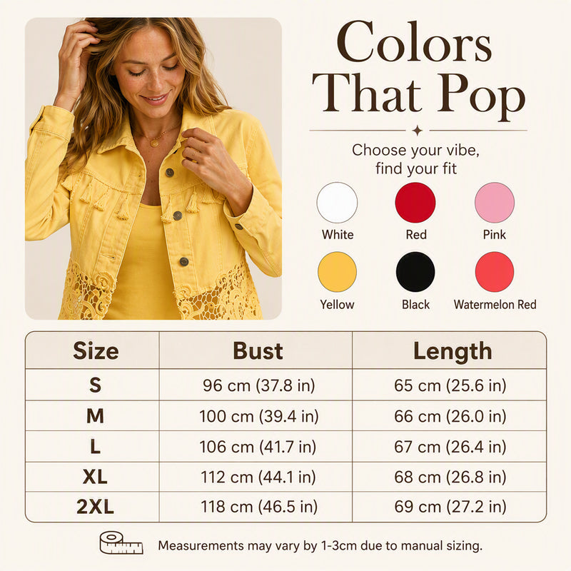 Women's Lace Stitching Denim Jacket
