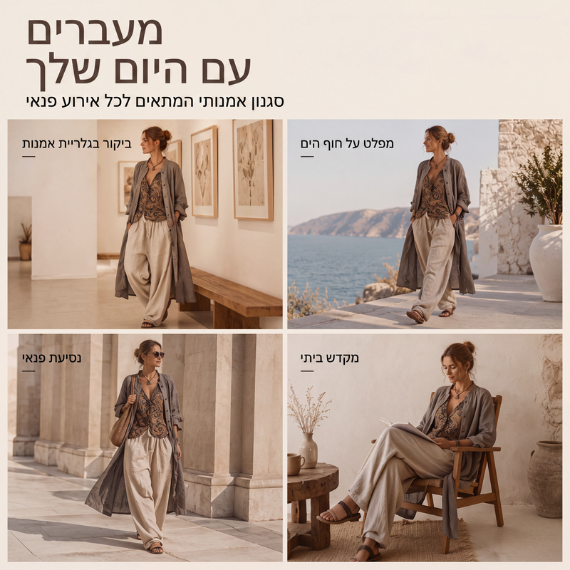 סט 3 חלקים בסגנון קליל