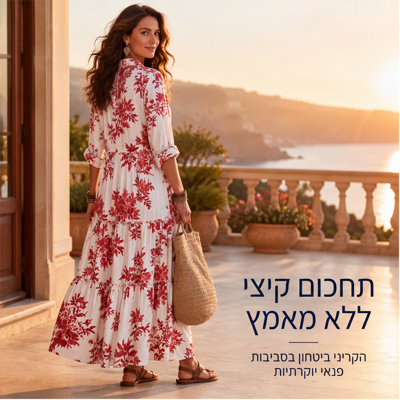 שמלת מקסי לנשים עם הדפס פרחים