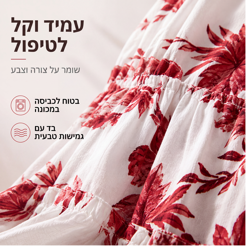 שמלת מקסי לנשים עם הדפס פרחים