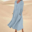 👗 50% הנחה עכשיו! שמלת נשים בצבע אחיד עם שרוולים ארוכים
