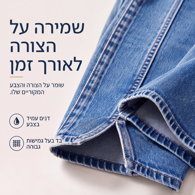 ג'ינס לנשים עם גזרה גבוהה ורגליים רחבות