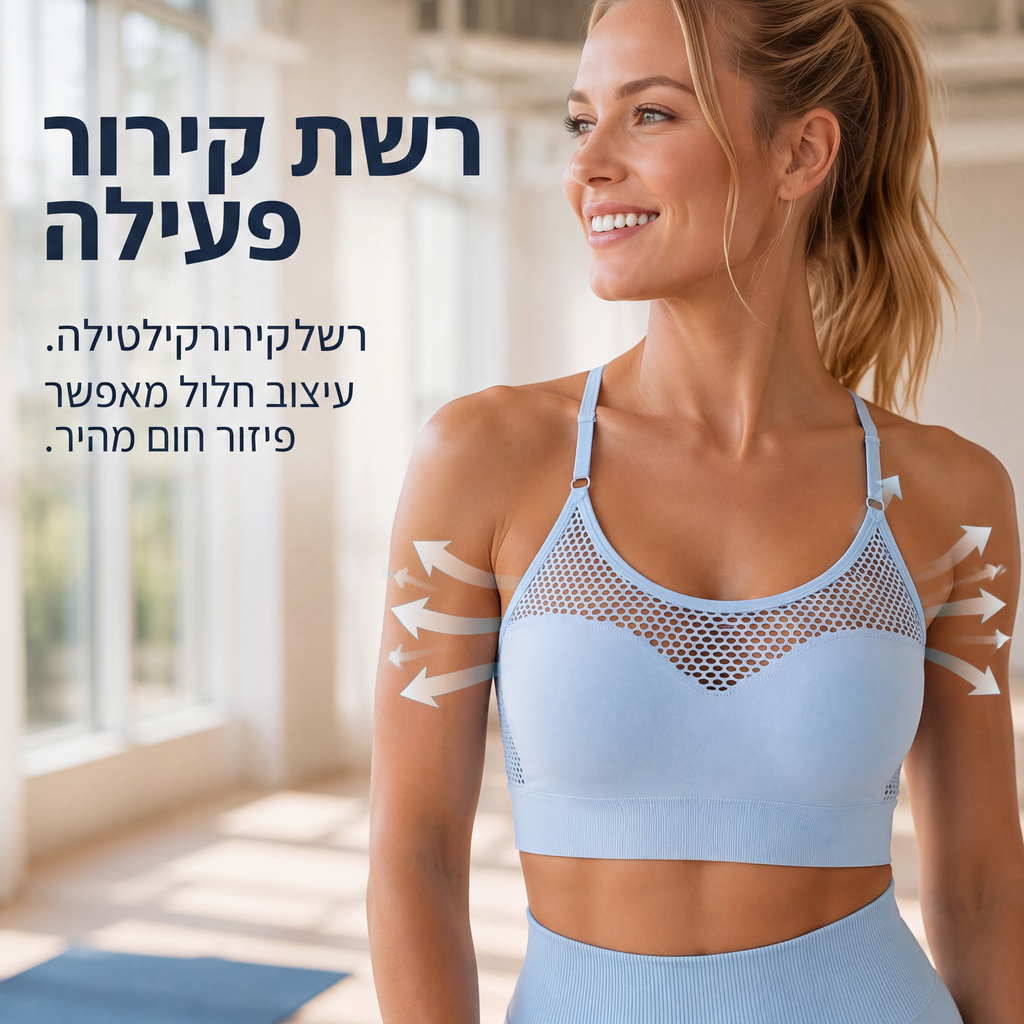חזיית ספורט נשים מרושתת חלולה עם אפקט הגבהה