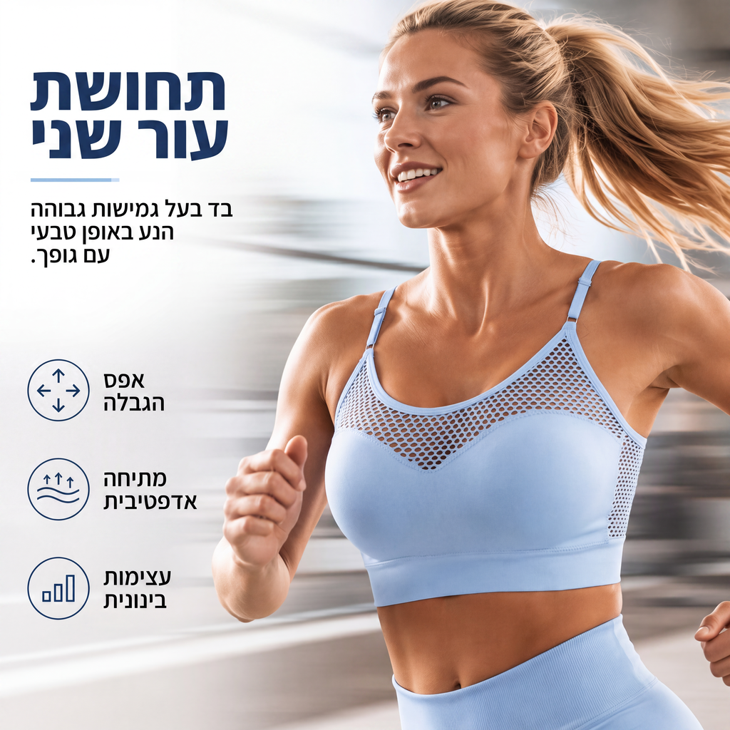 חזיית ספורט נשים מרושתת חלולה עם אפקט הגבהה