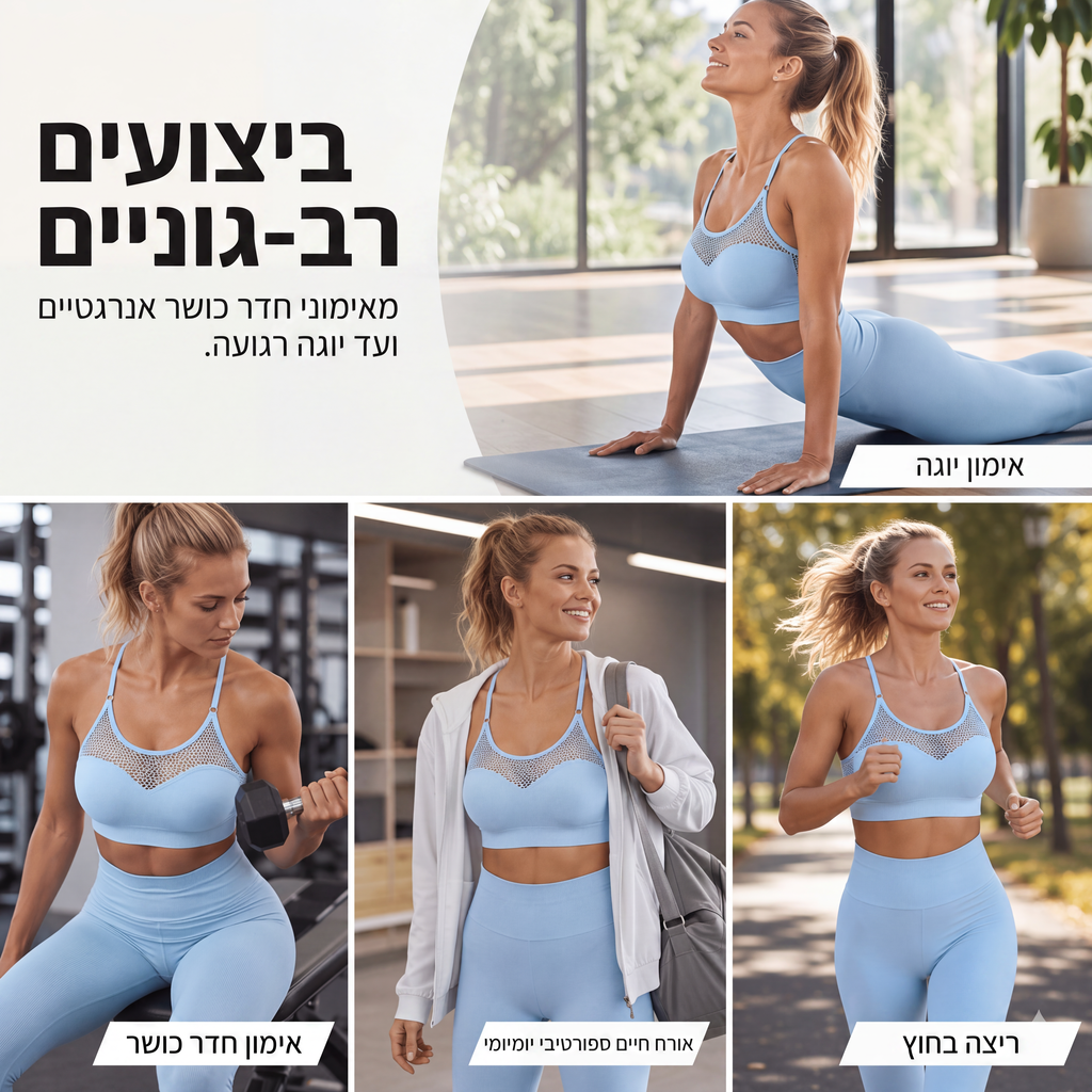 חזיית ספורט נשים מרושתת חלולה עם אפקט הגבהה