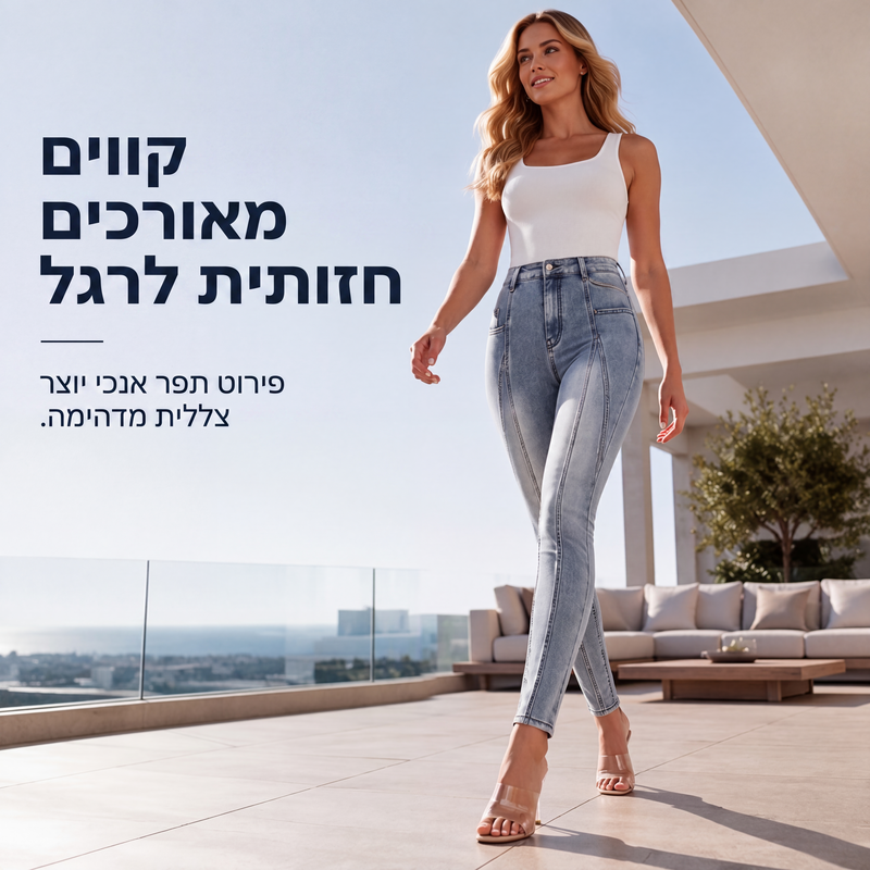 ג'ינסים סקיני מצרים לנשים במידה גבוהה