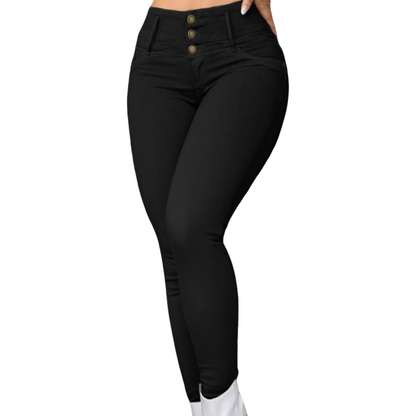 מכנסי נשים סקיני מתרחבים בגזרה גבוהה