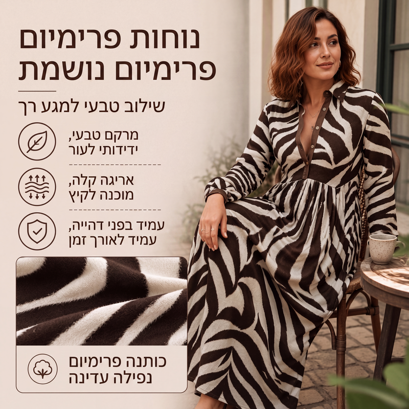 שמלת מקסי לנשים עם הדפס גרפיטי אומנותי