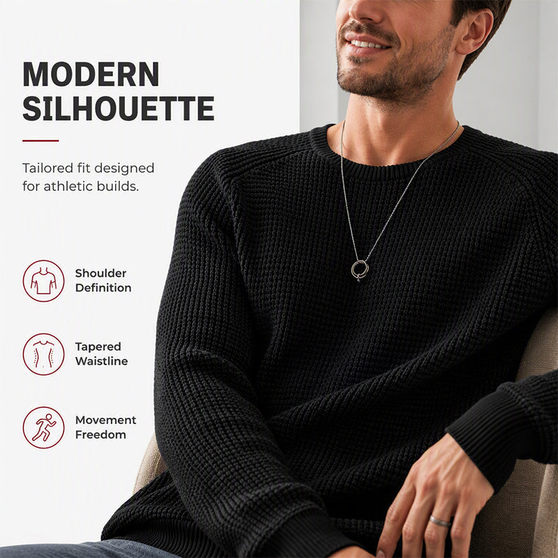 Men's Modern Waffle Knit Sweater