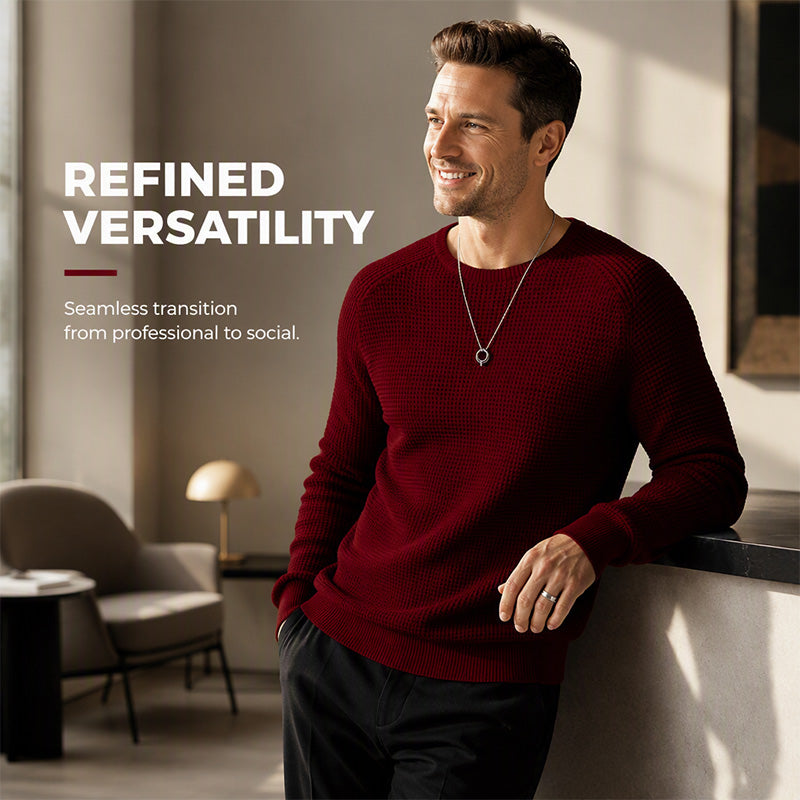 Men's Modern Waffle Knit Sweater