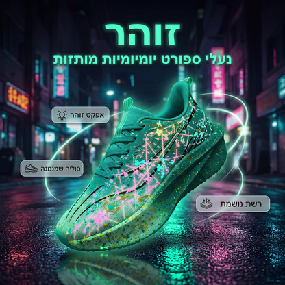 נעלי סניקרס קז'ואל עם הדפסת כתמים זוהרים בחושך