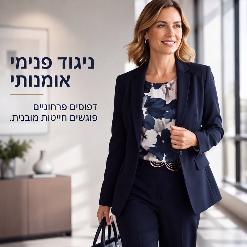 סט חליפה לנשים - 3 חלקים: בלייזר, חולצה עליונה ומכנסיים