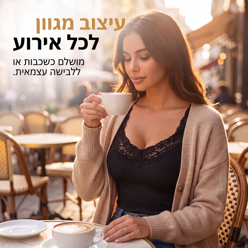 חולצת טנק צמודה לנשים ממידות גדולות עם תחרה