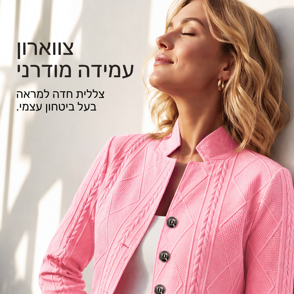 מעיל בלייזר נשים מרוקם עם כפתורים
