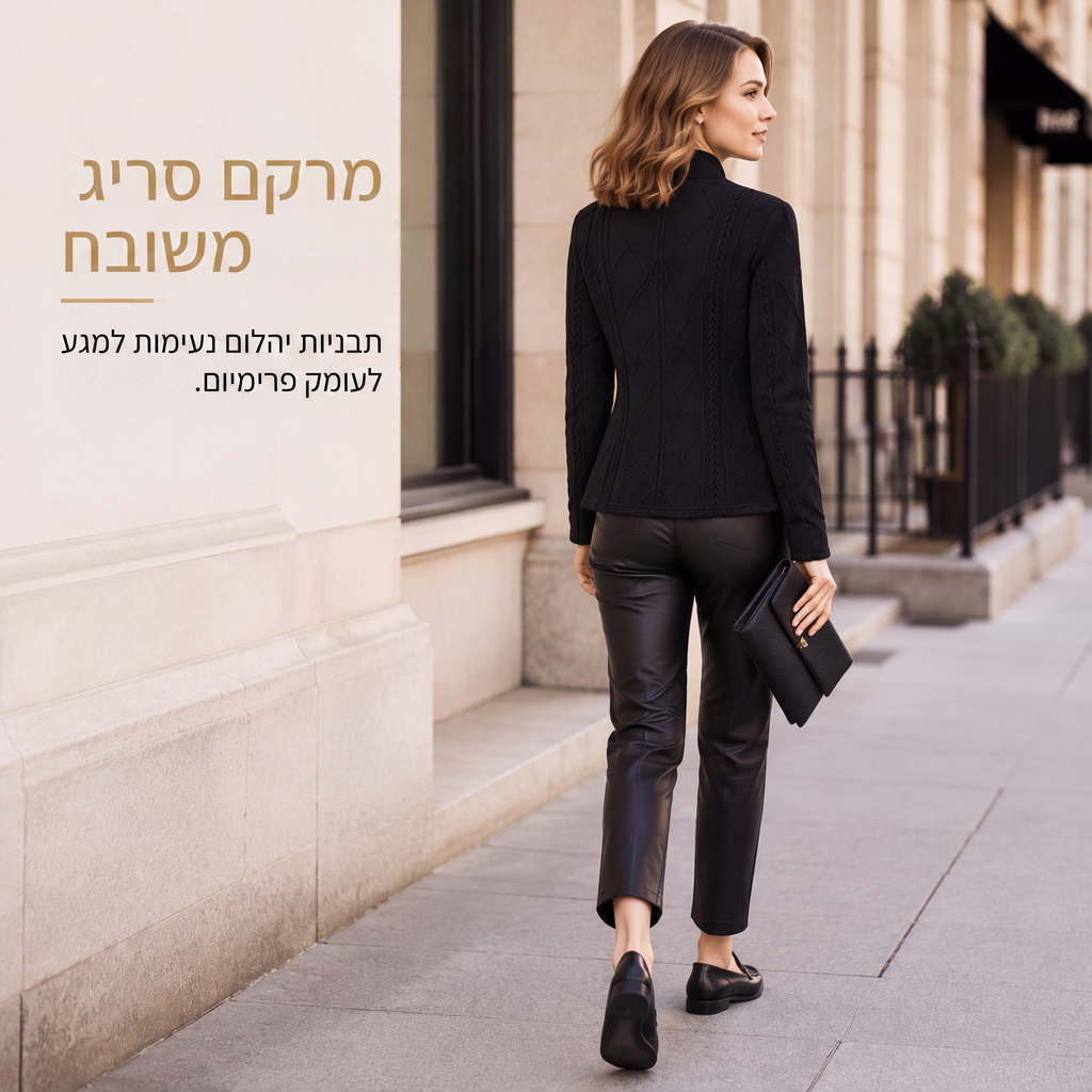 מעיל בלייזר נשים מרוקם עם כפתורים