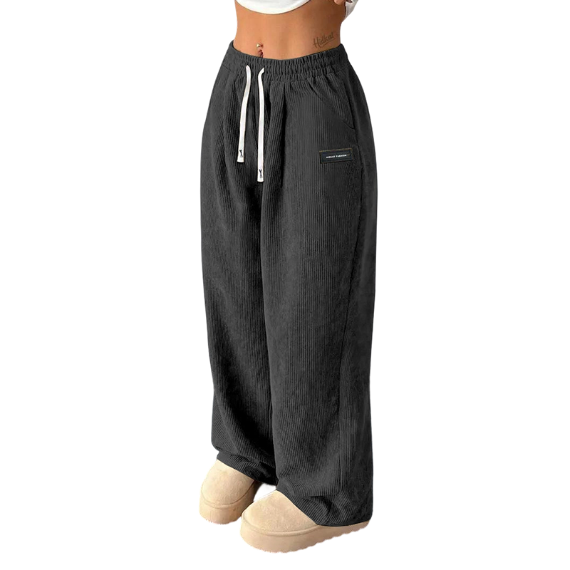 ✨💓מכנסי קורדרוי רחבים לנשים עם שרוך🔥