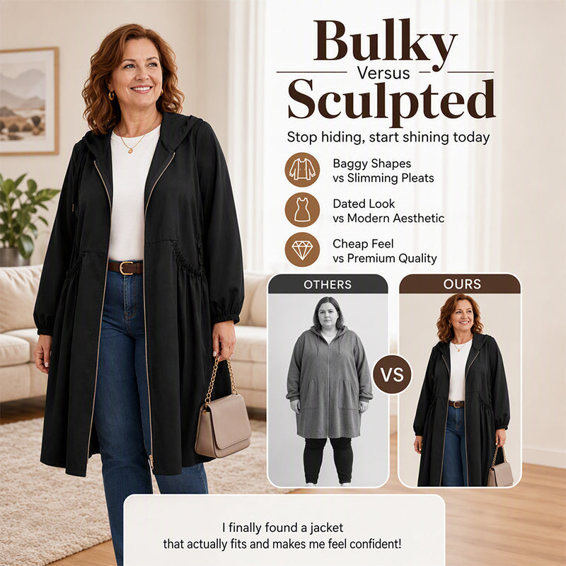 Women's Casual Loose Mid-Length Hooded Jacket