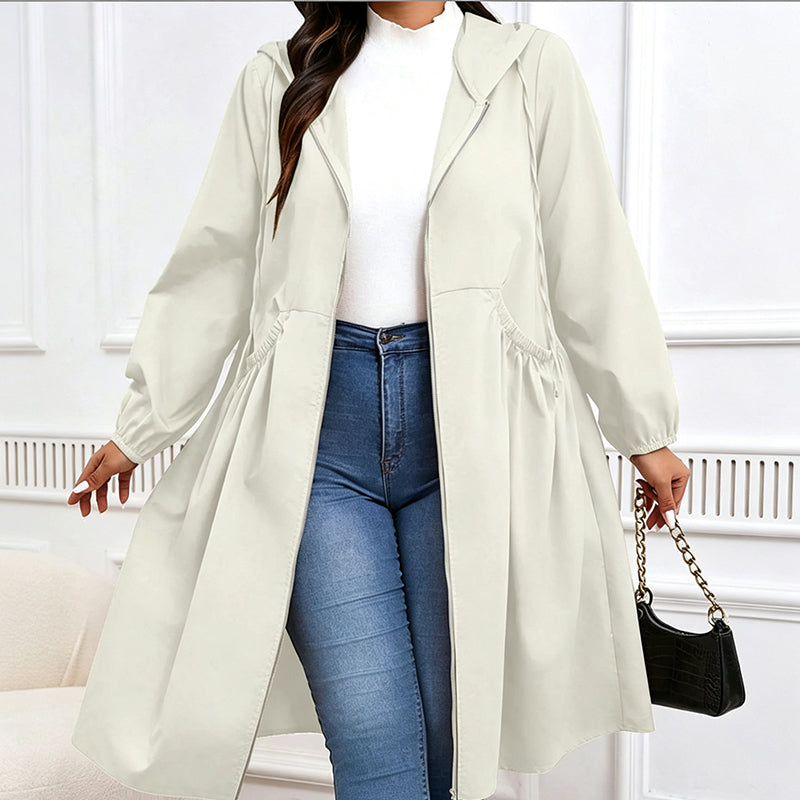 Women's Casual Loose Mid-Length Hooded Jacket