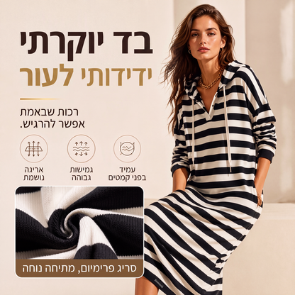 שמלת הודי עם פסים קז'ואל לנשים