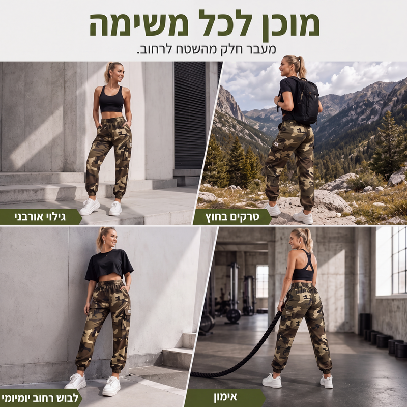 מכנסי קרגו לנשים, ג'וג'רים קלים לחוץ
