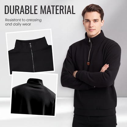 ✨Men's Stand Collar Quarter-Zip Pullover – Smart, Cosy & Effortlessly Versatile