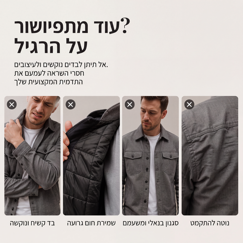 ז'קט גברים מזד מדומה בדוגמת לוח שחמט
