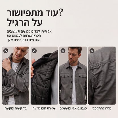 ז'קט גברים מזד מדומה בדוגמת לוח שחמט