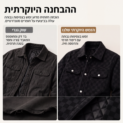 ז'קט גברים מזד מדומה בדוגמת לוח שחמט