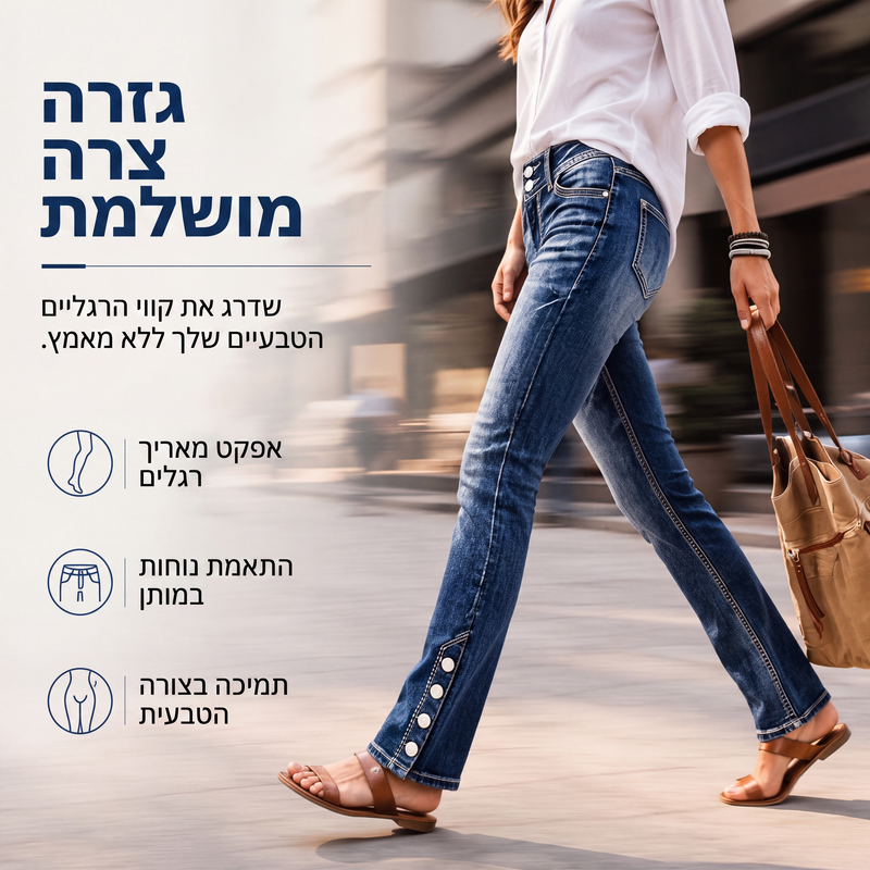 ג'ינס נשים מעוצבים, מרופדים ומתאימים לגוף בצורה הדוקה