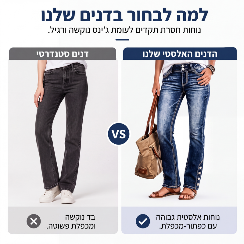 ג'ינס נשים מעוצבים, מרופדים ומתאימים לגוף בצורה הדוקה