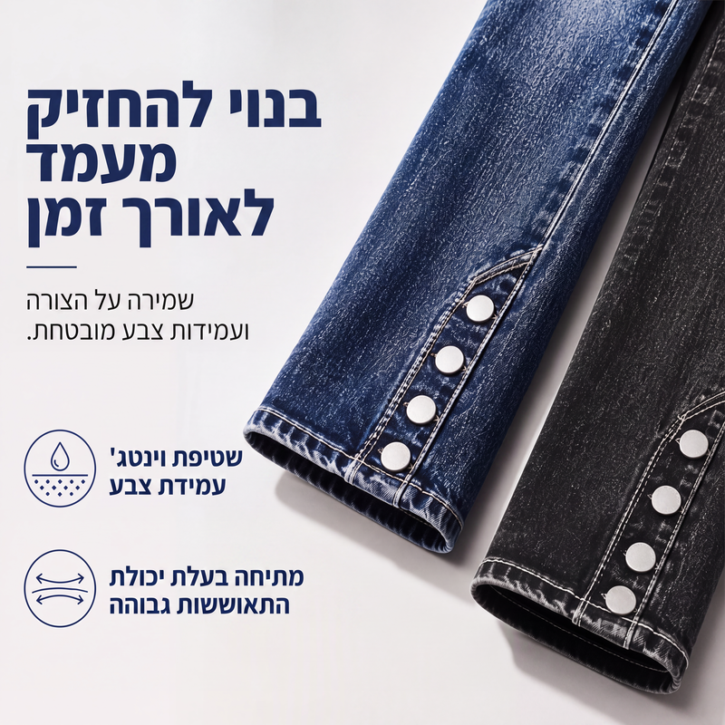 ג'ינס נשים מעוצבים, מרופדים ומתאימים לגוף בצורה הדוקה