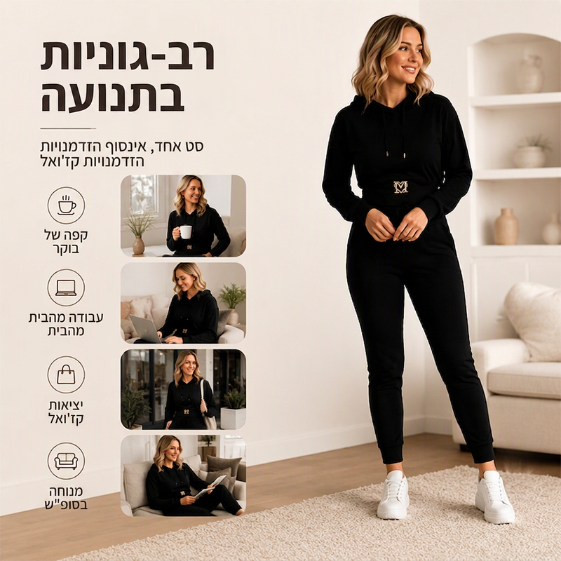 סט הודי ומכנסיים עם מותן מצומצם לנשים
