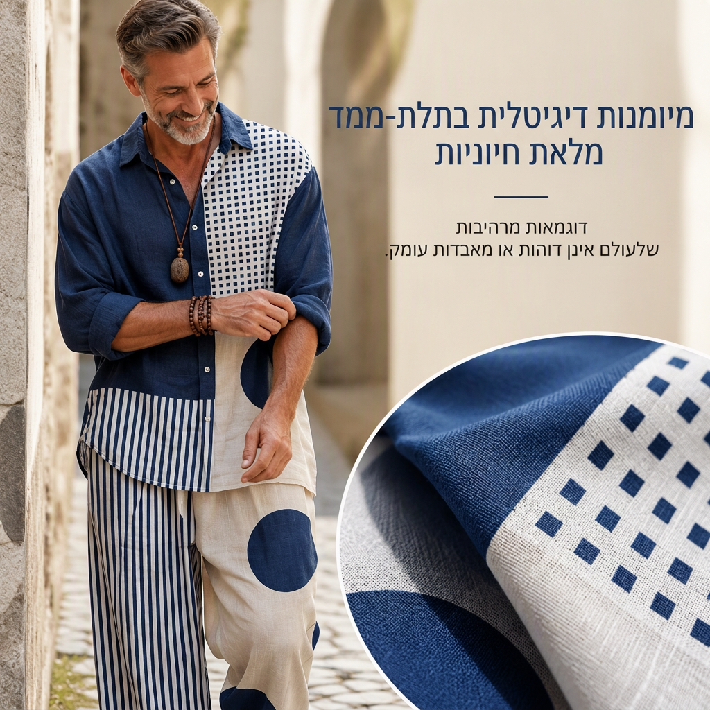 סט דו-חלקי רטרו רחב לגברים