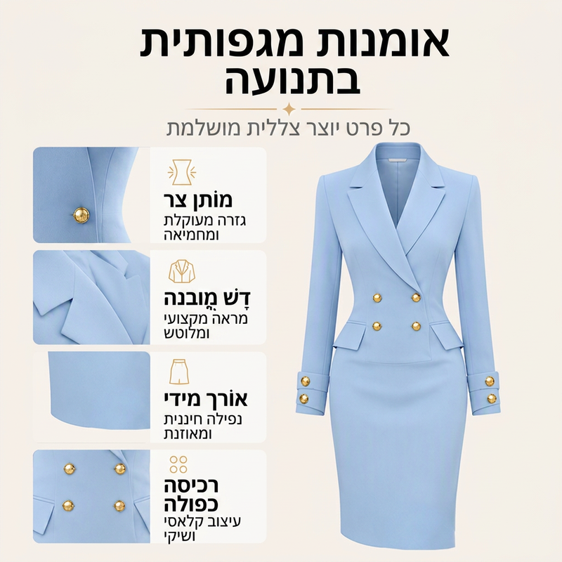 שמלת בלייזר דו-שורות לנשים