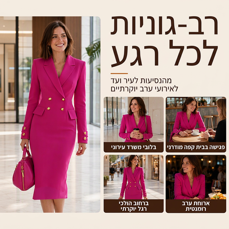 שמלת בלייזר דו-שורות לנשים