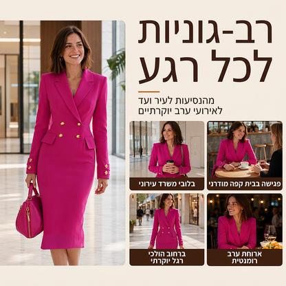 שמלת בלייזר דו-שורות לנשים