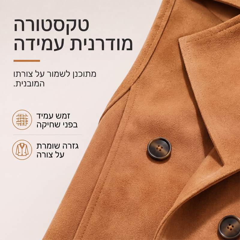 וסט ארוך לנשים עם כפתורים וכיסים